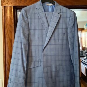 Light blue plaid suit
